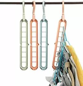 S4 Magic Hangers Nine Holes Hangers Space Saving Clothes Hangers Closet Organizer Hanger Pack of 3