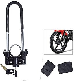 Bike Front Security Lock with 2 Keys Wheel Lock, Folding Locks  (Black, Silver)