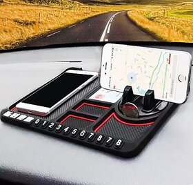 Car Dashboard AntiSlip Mat With Mobile HolderFor CarVloging+Navigation+Storage