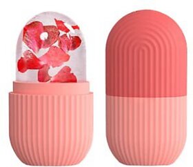 Nyalkaran 100 Facial Ice Roller For Glowing  Tighten Skin Reusable Silicone Ice Roller Massager  (Pink)