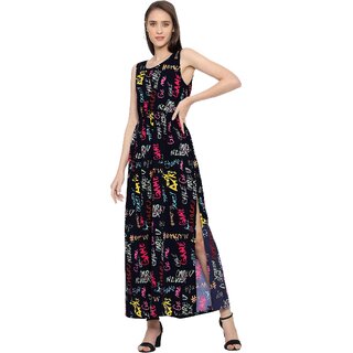                       ROARERS Womens Floral Black Maxi Dress                                              