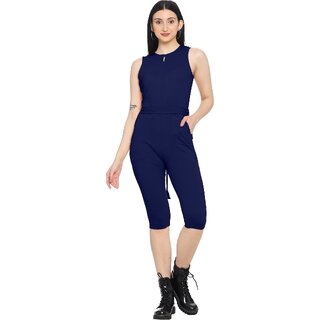                       ROARERS Womens Solid Dark Blue Jumpsuits                                              