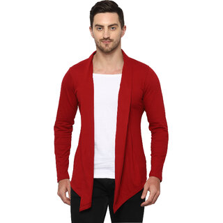 Roarers Mens Hooded Solid Maroon Shrug