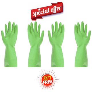                       S4 Multipurpose cleaning rubber hand gloves (green) Pack of 2                                              