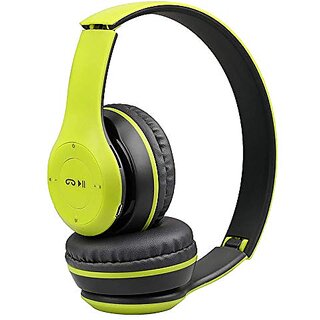 P47 Wireless Stereo Sports Portable High Bass Headphone Supports Music, Voice Control, Call Function (Yellow)