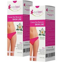 Everteen Bikini Line Hair Remover Creme - Natural For Women 2 Packs (100G Each) Cream (200 G)