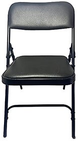 Grandwill Retro Folding Chair for Home/Study Chair and Restaurant Chair (Metal, Black)