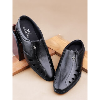                       Woakers Mens Black Casual Shoes                                              