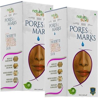                       Nature Sure Pores And Marks Oil - 2 Packs (100Ml Each) For Enlarged Skin Pores, Stretch Marks And Fine Lines (200 Ml)                                              