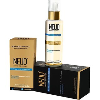                       Neud Natural Hair Inhibitor- Permanent Reduction Of Unwanted Hair For Men & Women Cream (80 G)                                              