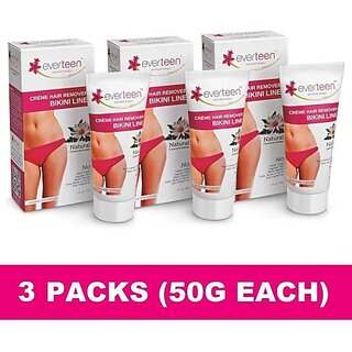 Everteen Creme Hair Remover Bikini Line Pack Of 3 Cream (150 G, Set Of 3)