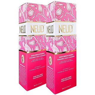                       Neud Skin Brightening Foaming Face Cleanser - 2 Packs (150Ml Each) Men & Women All Skin Types Face Wash (300 Ml)                                              
