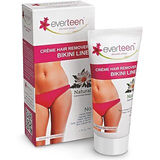                       Everteen Bikini Line Hair Remover Creme - Natural For Women 1 Pack (50G) Cream (50 G)                                              