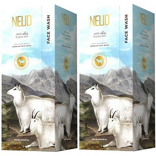                       Neud Goat Milk Premium For Men & Women - 2 Packs (300Ml Each) Men & Women All Skin Types Face Wash (600 Ml)                                              