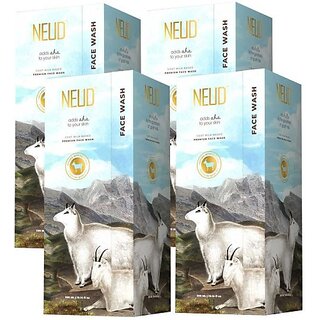                       Neud Goat Milk Premium For Men & Women - 4 Packs (300Ml Each) Men & Women All Skin Types Face Wash (1200 Ml)                                              