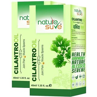                       Nature Sure Cilantro Dhania Oil For Joint Pain And Muscle Spasms In Men & Women - 2 Packs (80 Ml)                                              