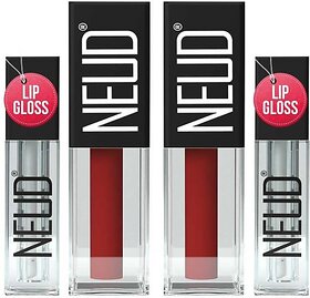 Neud Matte Liquid Lipstick Perfect Pout With Lip Gloss - 2 Packs (Perfect Pout, 6 Ml)