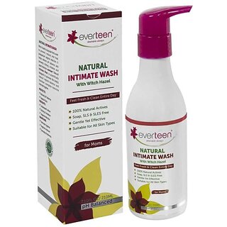                       Everteen Witch Hazel Natural Intimate Wash For Feminine Hygiene In Moms 1 Pack (210 Ml) Intimate Wash (210 Ml, Pack Of 1)                                              