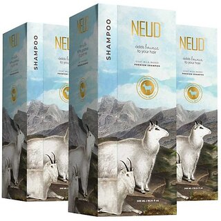                       Neud Goat Milk Premium Shampoo For Men & Women - 3 Packs (300Ml Each) (900 Ml)                                              