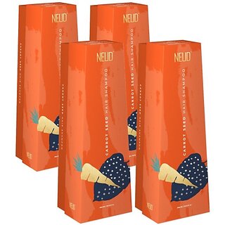                       Neud Carrot Seed Premium Shampoo For Men & Women - 4 Packs (300Ml Each) (1.2 L)                                              