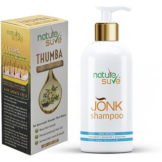                       Nature Sure Combo - Thumba Wonder Hair Oil 110Ml & Jonk Shampoo Hair Cleanser For Men & Women 300Ml (1 Items In The Set)                                              