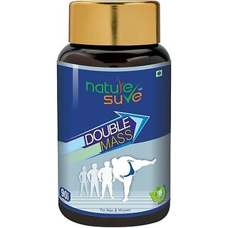                       Nature Sure Double Mass Tablets For Men And Women 1 Pack (90 Tablets) Weight Gainers/Mass Gainers (90 No, Natural)                                              