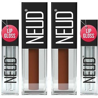 Neud Matte Liquid Lipstick Oh My Coco With Lip Gloss - 2 Packs (Oh My Coco, 6 Ml)