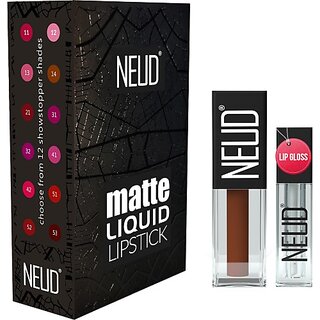 Neud Matte Liquid Lipstick Oh My Coco With Lip Gloss - 1 Pack (Oh My Coco, 3 Ml)