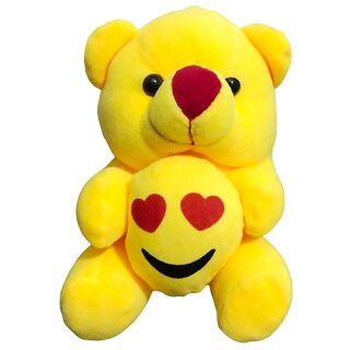                       Stuffed Soft Teddy Bear With Emoji 20 cm (Pack of 1)                                              