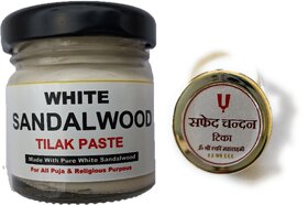 WHITE SANDALWOOD TILAK PASTE AND SAFED CHANDAN TIKA MADE WITH REAL AND RARE SAFED CHANDAN.