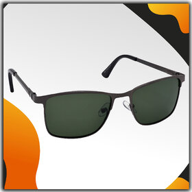 Hrinkar Rectangular UV Protected Green Sunglasses For Unisex