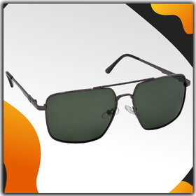 Hrinkar Rectangular UV Protected Green Sunglasses For Unisex