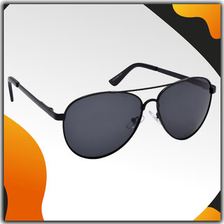                       Hrinkar Aviator UV Protected Black Sunglasses For Unisex                                              