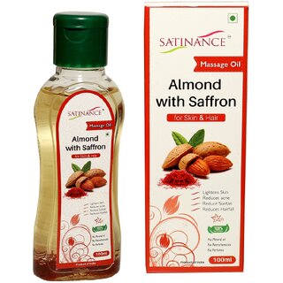 The Satinance Almond With Saffron Massage Oil 100ml -(No Mineral Oil, No Petrochemicals, No Perfumes)