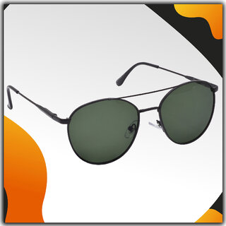                       Hrinkar Round UV Protected Green Sunglasses For Unisex                                              