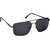 Hrinkar Rectangular UV Protected Black Sunglasses For Unisex
