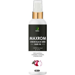                       Maxrom Onion Hair Oil For Hair Growth  Hair Fall Control  With Black Seed Oil Extracts                                              