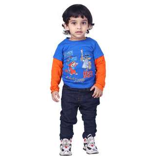                       Kid Kupboard Cotton Baby Boys T-Shirt, Multicolor, Full-Sleeves, Crew Neck, 2-3 Years KIDS4013                                              