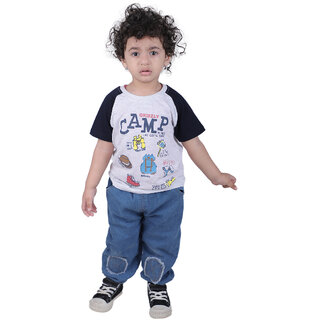                      Kid Kupboard Cotton Baby Boys T-Shirt, Multicolor, Half-Sleeves, Crew Neck, 1-2 Years KIDS4015                                              