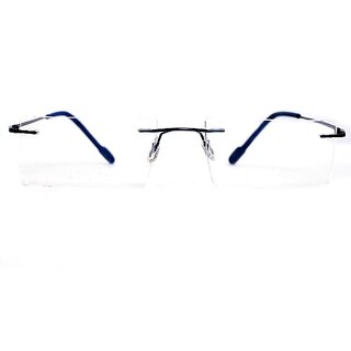                       Redex Rimless Rectangle Anti Glare Frame For Men and Women (40 mm)                                              