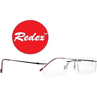                       Redex Rimless Rectangle Frame For Men and Women (40 mm)                                              