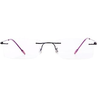                       Redex Rimless Rectangle Anti Glare Frame For Men and Women (50 mm)                                              