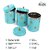 Dudki Quoted Stainless Steel Round Canister/Kitchen Storage For Tea Coffee Sugar Pack Of 3 (Aqua)