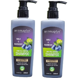                       Aromaplus Herbal Amla  Blueberry Shampoo For Strong  Thick  Hair 200mlx2400ml                                              
