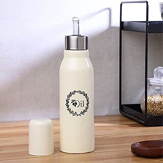                       Dudki Stainless Steel Oil Dispenser 750 Ml Bottle Leakproof  Oil Nozzle Dropper  Cooking Oil Bottle For Home Kitchen Cooking  Restaurant (Ivory)                                              