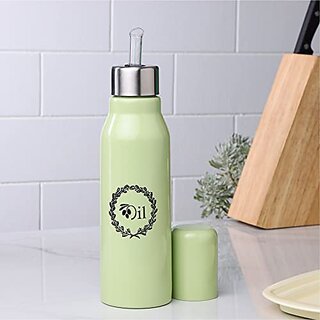                       Dudki Stainless Steel Oil Dispenser 750 Ml Bottle Leakproof  Oil Nozzle Dropper  Cooking Oil Bottle For Home Kitchen Cooking  Restaurant (Pistachio Green Pack Of 1)                                              