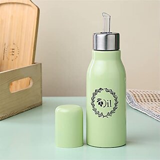                       Dudki Stainless Steel Oil Dispenser 500 Ml Bottle Leakproof  Oil Nozzle Dropper  Cooking Oil Bottle For Home Kitchen Cooking  Restaurant (Pistachio Green)                                              