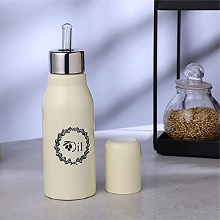                       Dudki Stainless Steel Oil Dispenser 500 Ml Bottle Leakproof | Oil Nozzle Dropper | Cooking Oil Bottle For Home Kitchen Cooking  Restaurant (Ivory Pack Of 1)                                              