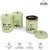 Dudki Quoted Stainless Steel Round Canister/Kitchen Storage For Tea Coffee Sugar Pack Of 3 (Pistachio Green)