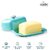 Dudki Stainless Steel Butter Dish Storage Box Organizer With Ceramic Knob Design (500 Gram) (Aqua Colour)